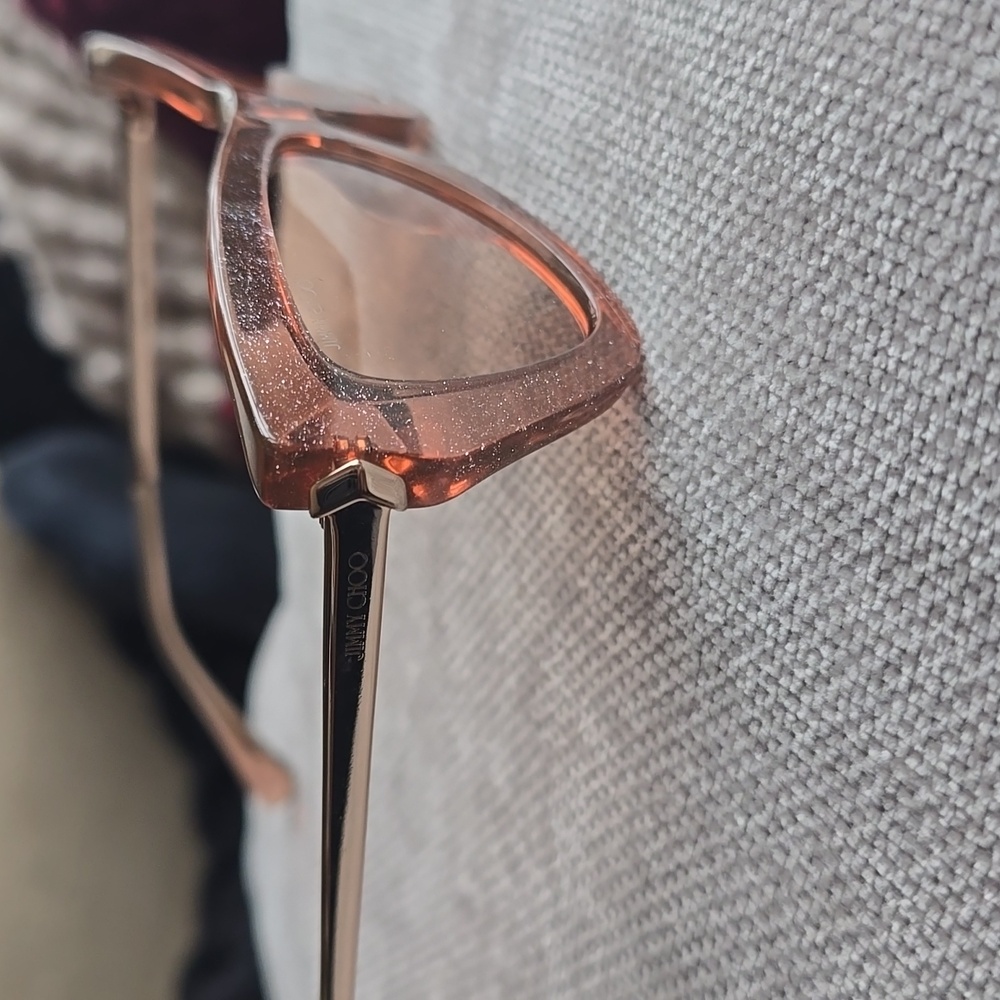 NWT - Jimmy Choo Cateye Sunglasses Donna/S W662S Pink Glitter/Gold 54mm